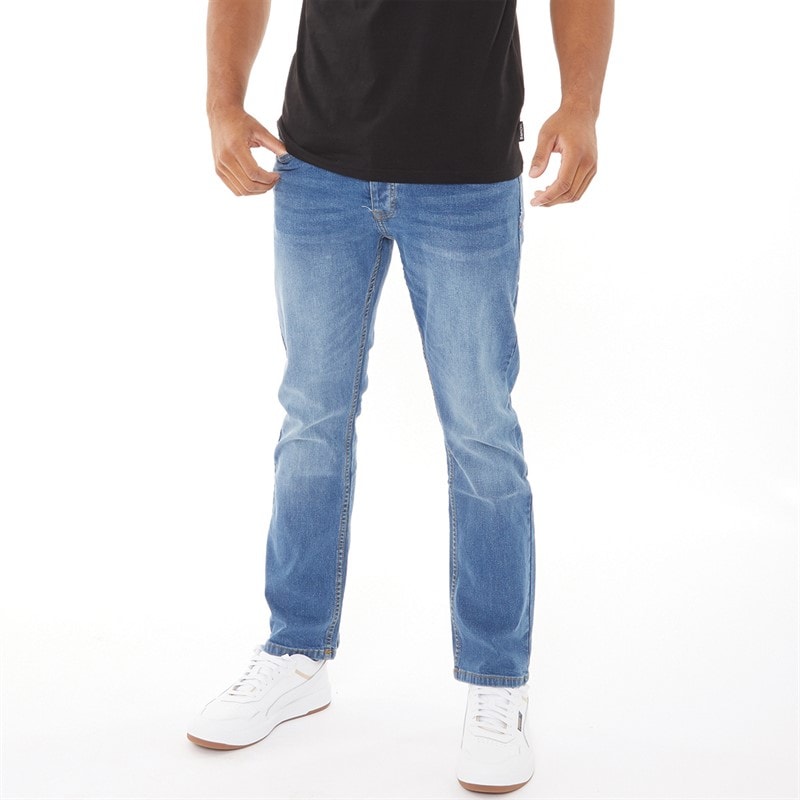Crosshatch Heren Winsbury Bootcut Jeans Stone Wash
