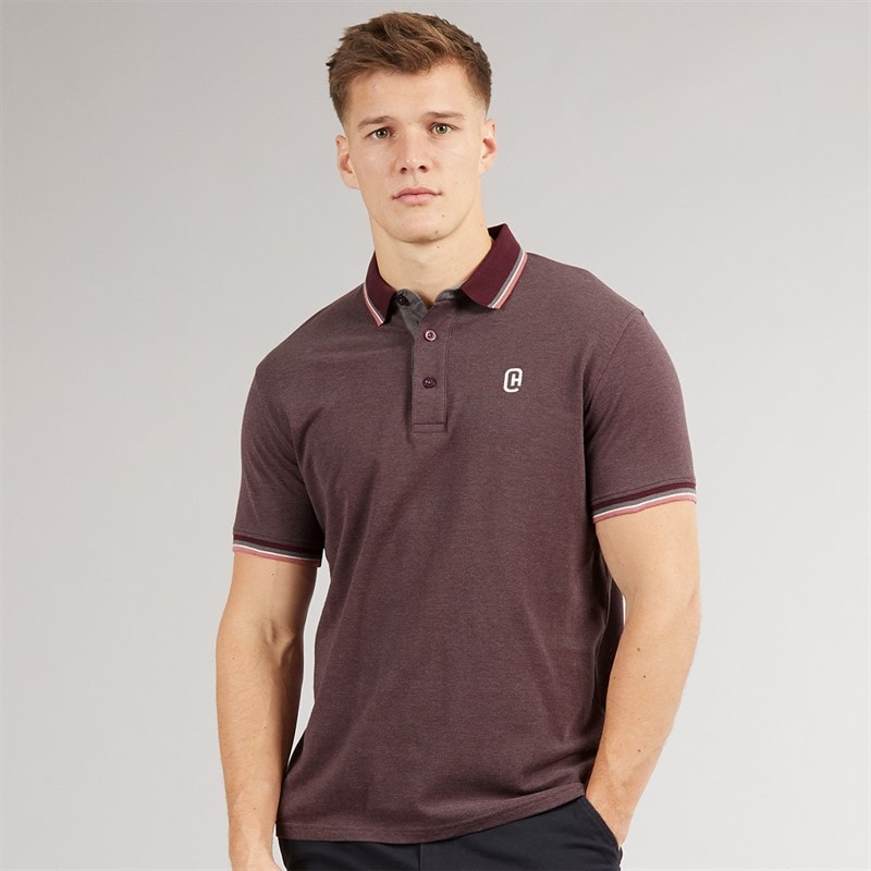 Crosshatch Polo Mettormoore Homme Burgundy