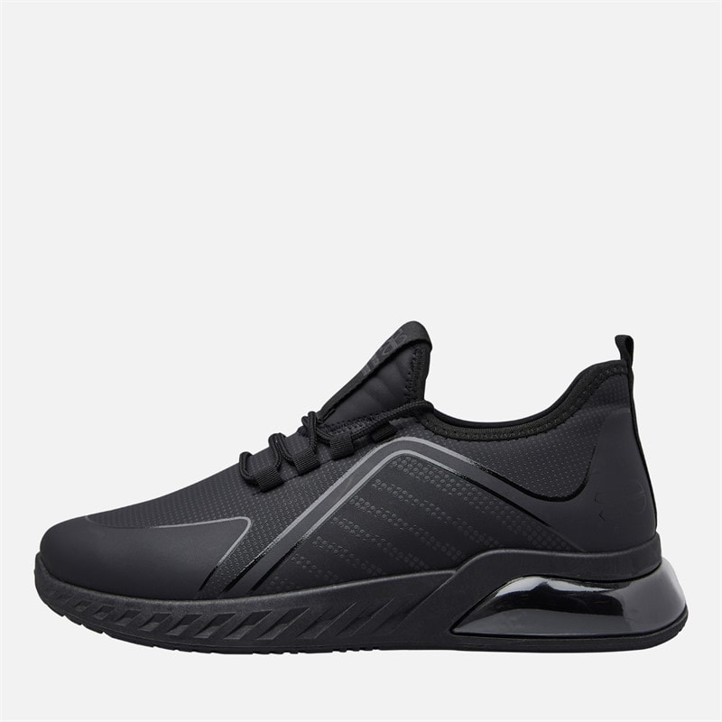 Crosshatch Heren Clarington Sneakers Black Mono