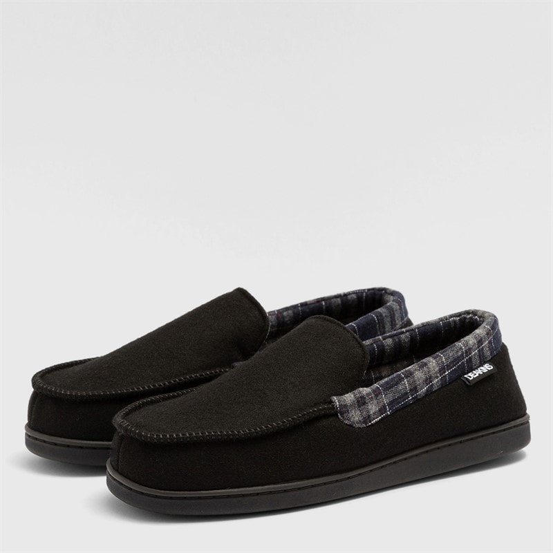 Deakins Heren Ryder Moccasin Pantoffels Zwart
