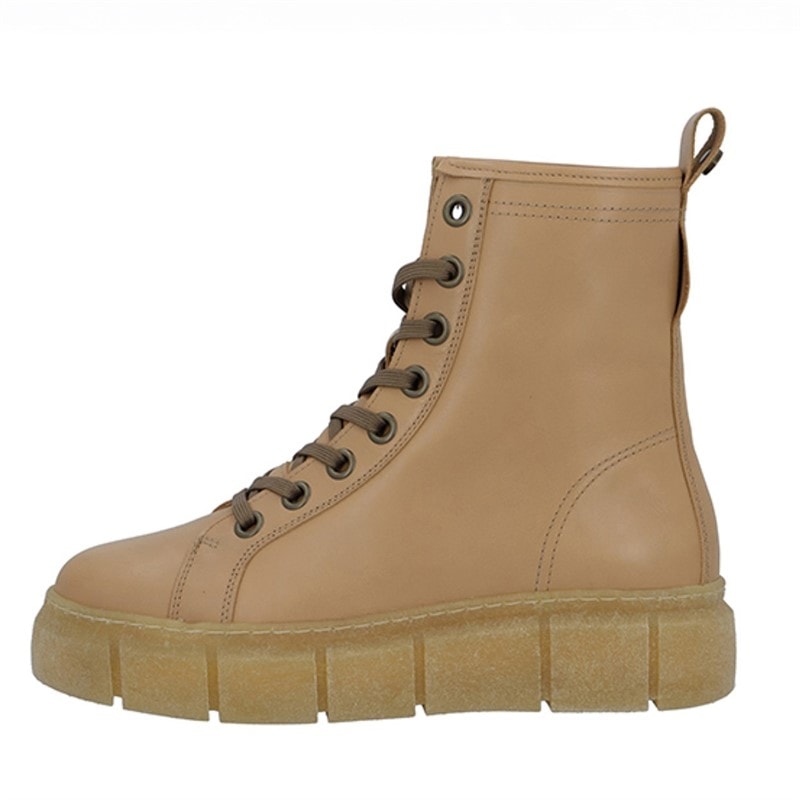 Ca'Shott Dames Casflora Kant Laarzen Leer Beige