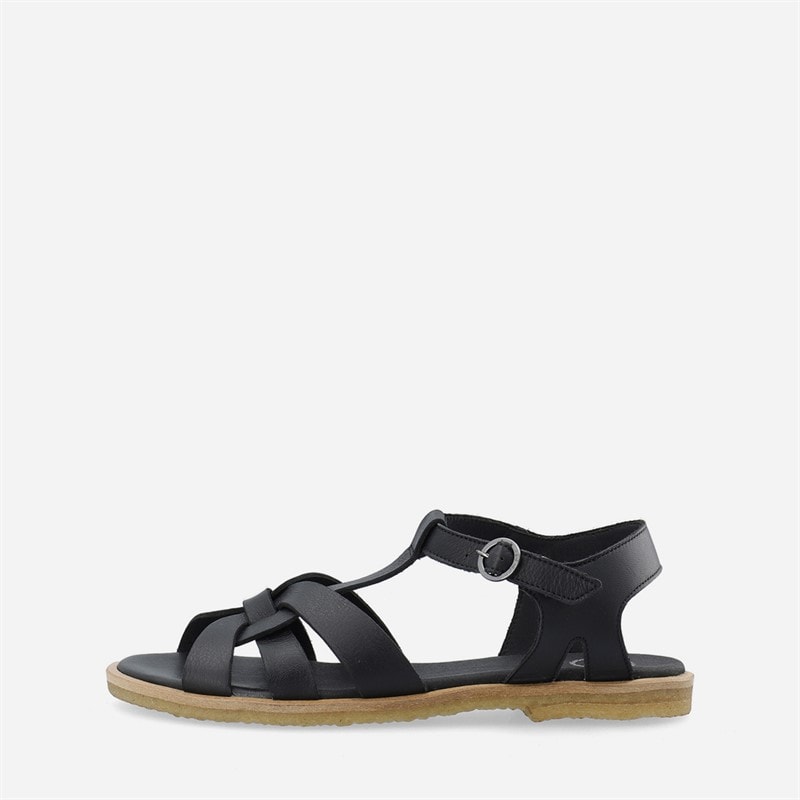 Ca'Shott Damen Casgitta Feminine Leder Sandalen Schwarz