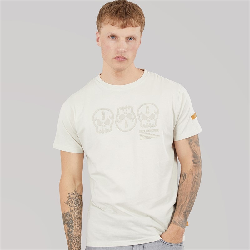 Duck and Cover Heren Deltamans Carbon T-shirt Lichtgrijs