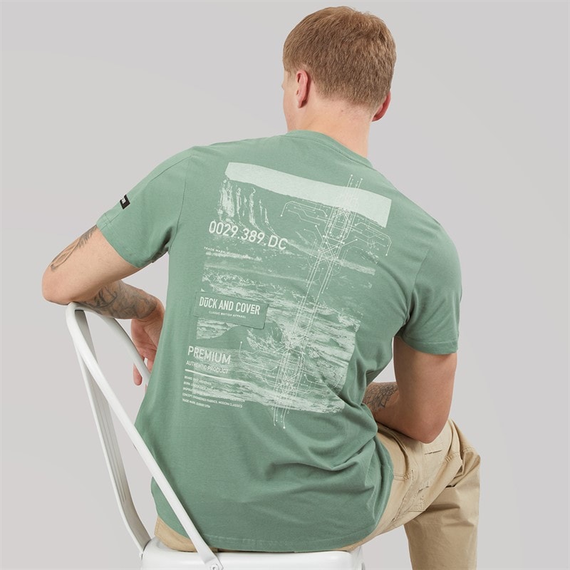 Duck and Cover Heren Landway T shirt Olijfgroen