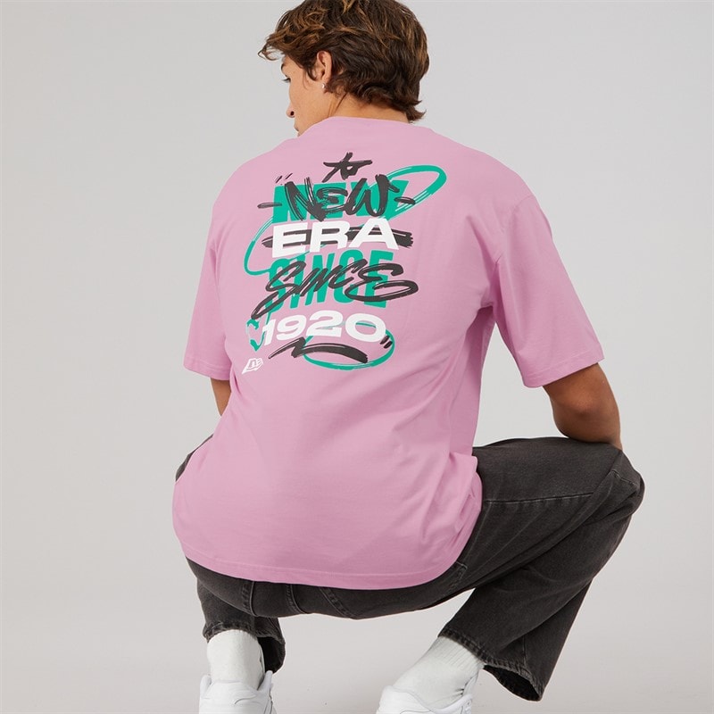 New Era Heren Graffiti Grafisch T-shirt Fpk