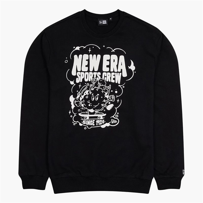 New Era Herren Grafik Spaß Sweatshirt Schwarz Blk