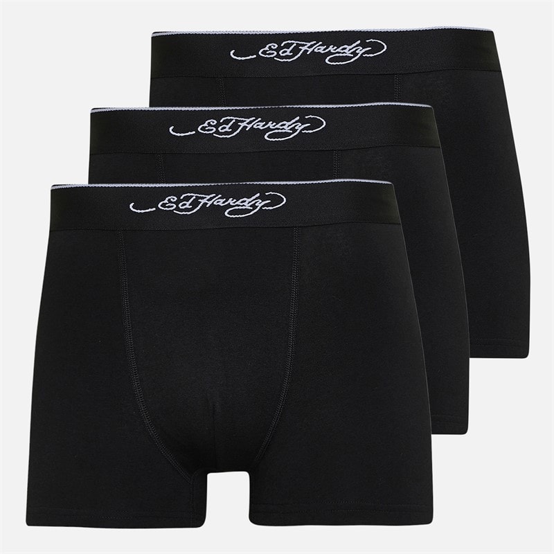 Ed Hardy Herren Saleri 3er-Pack Boxershorts Schwarz/Schwarz/Schwarz