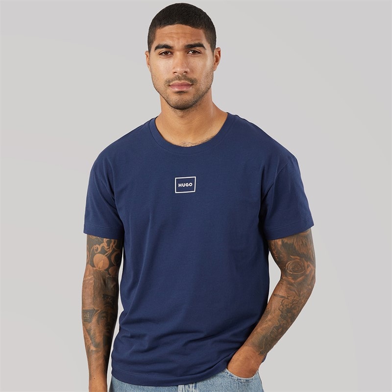 HUGO T-shirt do leniuchowania dla niego kolor Navy