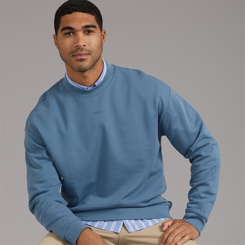HUGO Herren Dapocrew Sweatshirt Open Blue