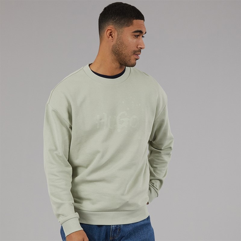 HUGO Heren Nierofix Sweatshirt Open Green