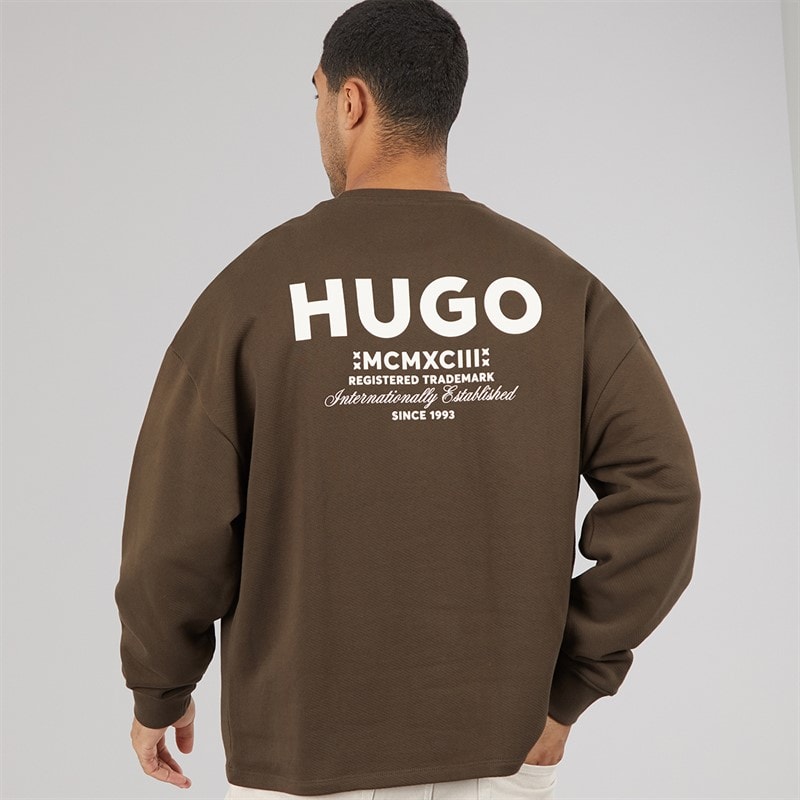 HUGO Herren Naviu Sweatshirt Dark Brown