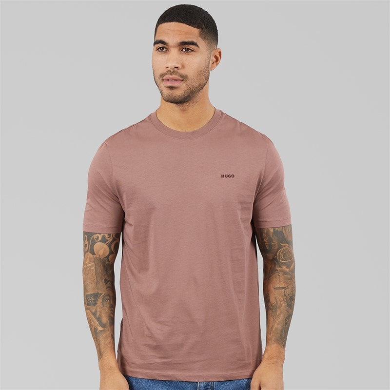 HUGO Dero222 T-shirt dla niego kolor Light/Pastel Brown