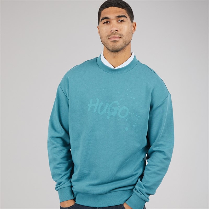 HUGO Herren Nierofix Sweatshirt Turquoise/Aqua