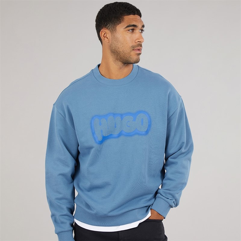 HUGO Herren Newirex Sweatshirt Open Blue