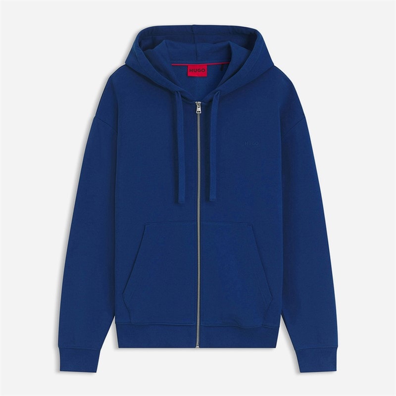 HUGO Heren Dapozip Ritshoodie Open Blauw