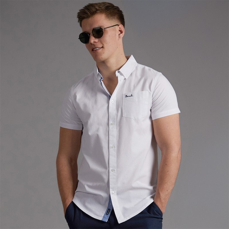 Bench Herenshirt Bowdon met Korte Mouwen Wit