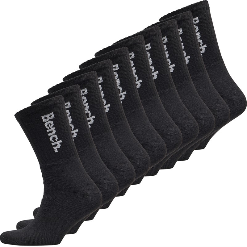 Bench Heren Apollo Tien Pack Gewatteerde Sokken Zwart/Wit