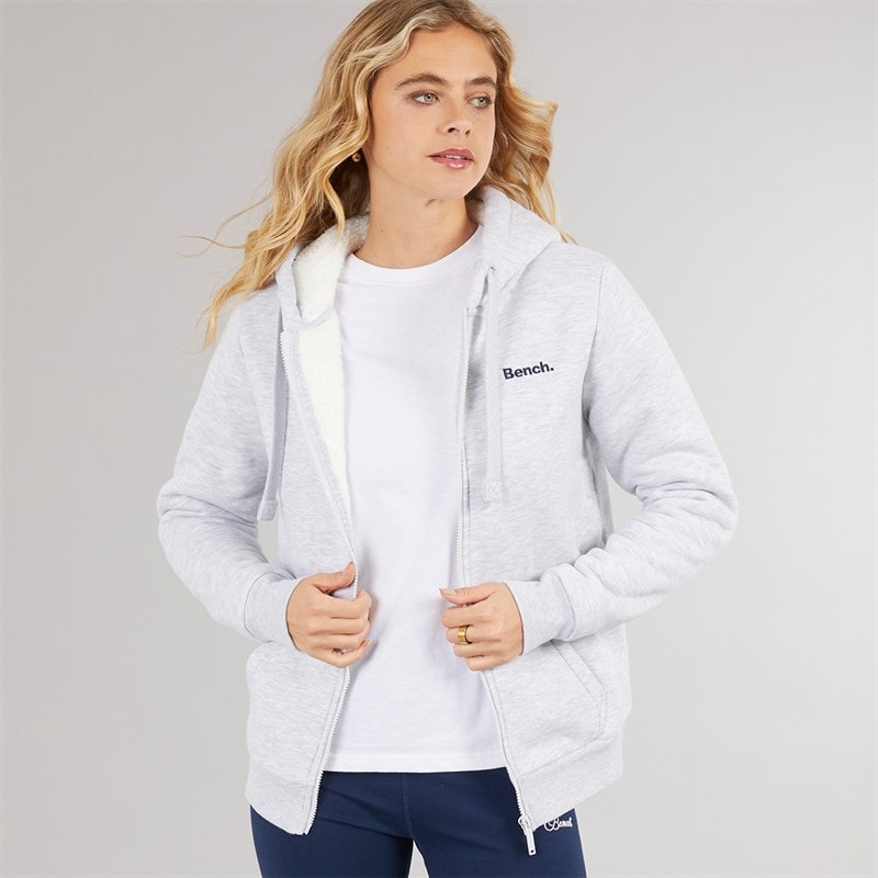 Bench Sweat à Capuche zippé doublé en Polaire Mintz Femme Gris Chiné