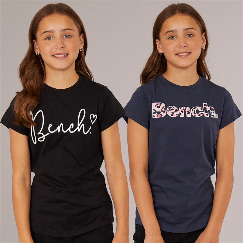 Bench Mädchen Rexia 2er-Pack T-Shirts Marineblau / Schwarz