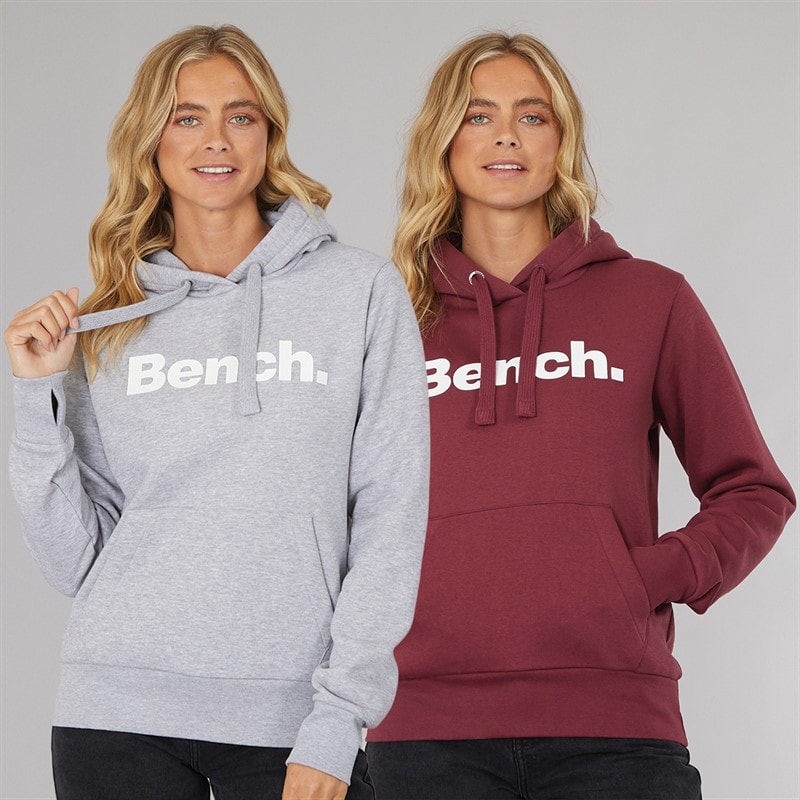 Bench Pacquet Double Sweat-shirts à Capuche Femme Gris Chiné Cordovan