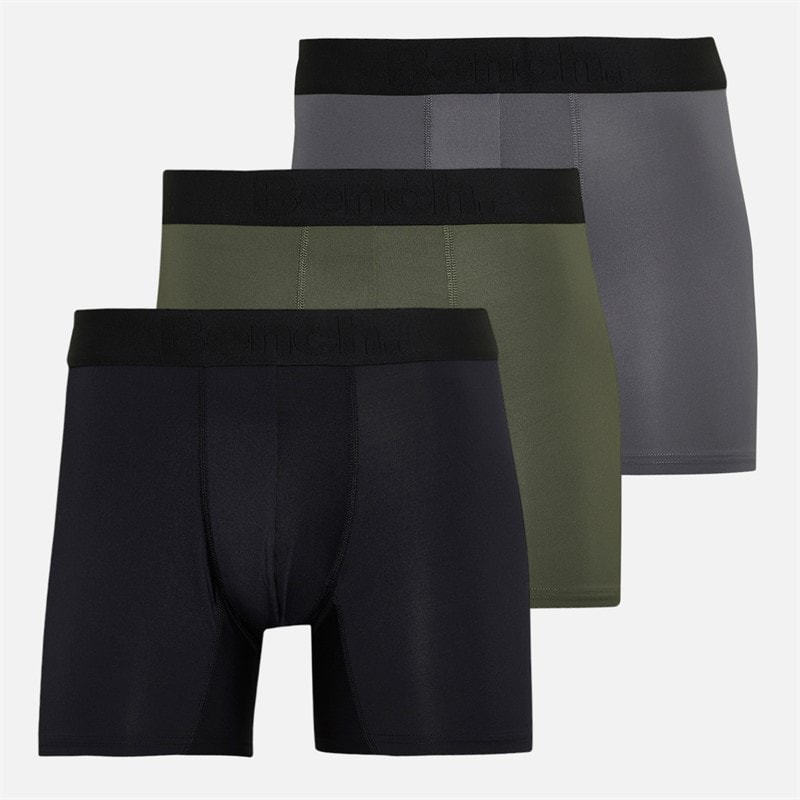 Bench Heren Veriato Drie Pak Microvezel Boxers Zwart/Khaki/Steel Grey