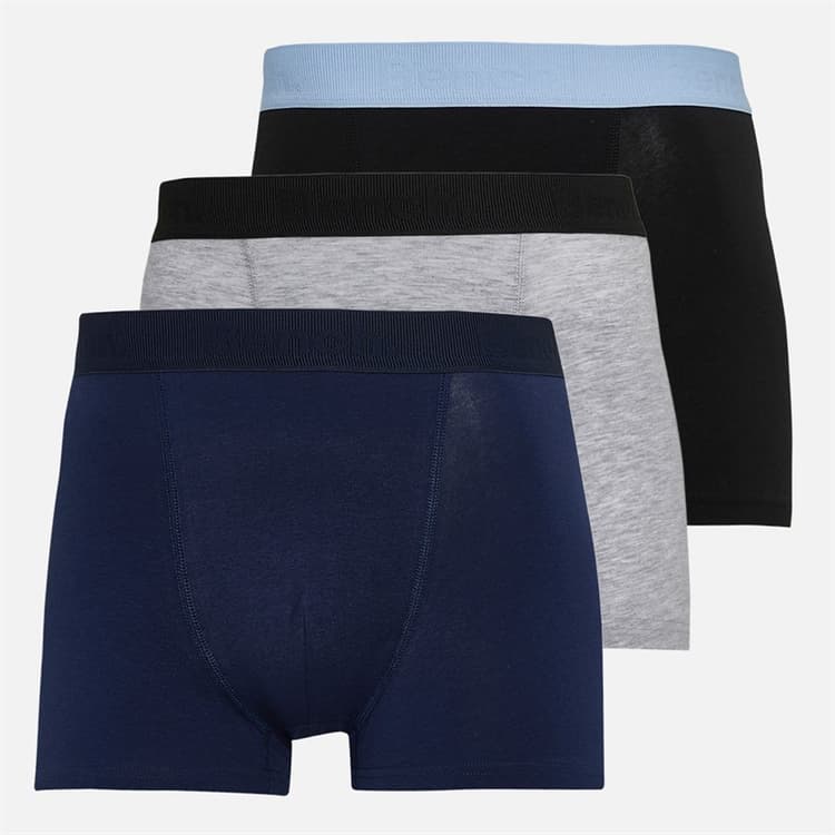 Bench Heren Syers Drie Pack Boxers Zwart/Grey Marl/Navy