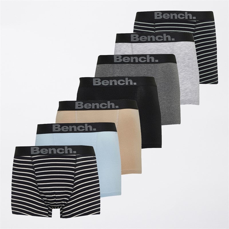 Bench Heren Tosinev Set van 7 Boxers Black Stripes/Skyway/Charcoal Marl/Black Stripes/Stone/Zwart/Grey Marl