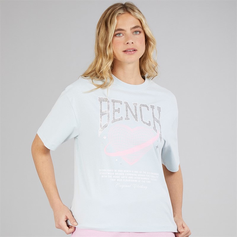 Bench Dames Jilen T-shirt Light Blue