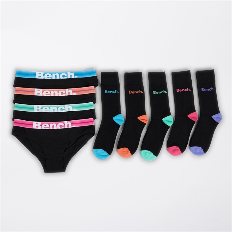 Bench Dames Siffrala Vier Pack Slips En Vijf Pack Sokken Multipack Zwart