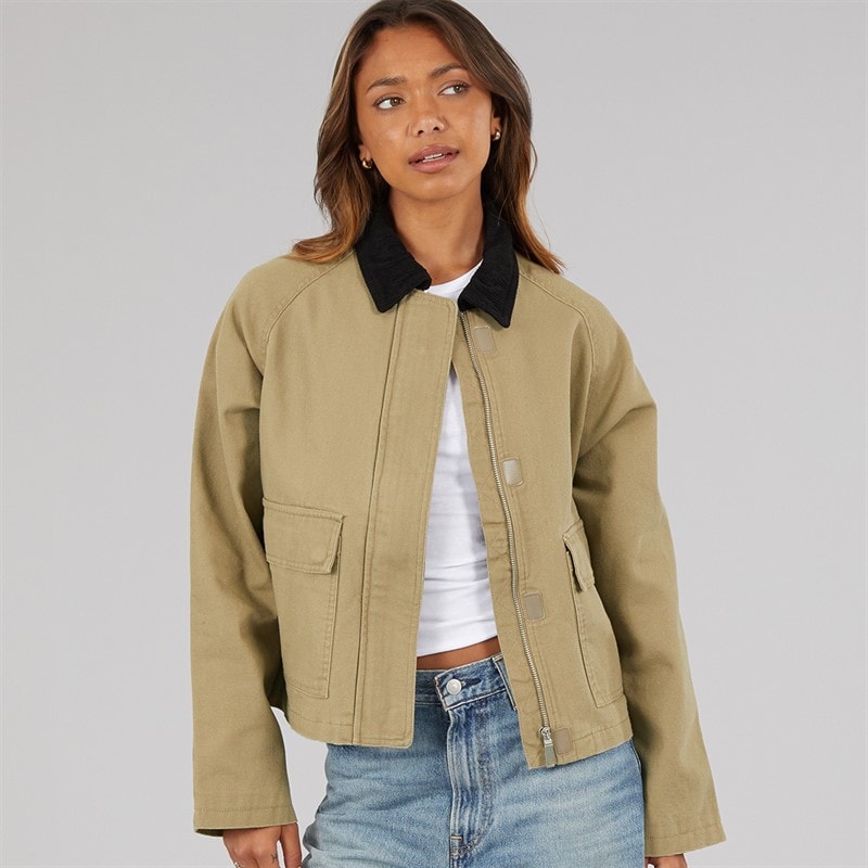 Bench Damen Tayah Cropped Länge Utility Mantel Beige