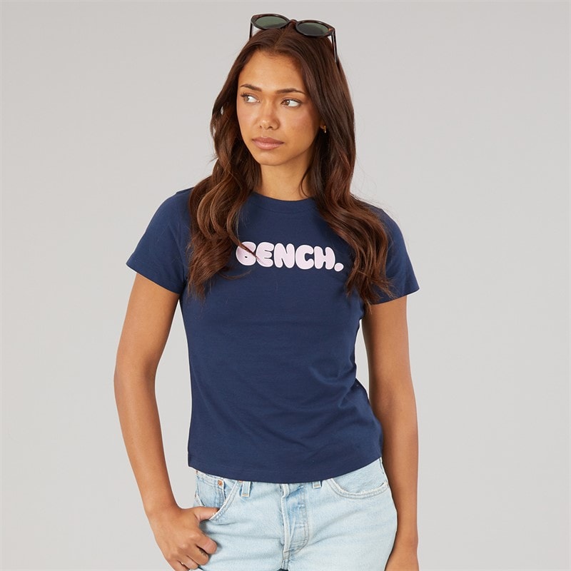 Bench T-shirt bébé Ress ajusté Femme avec imprimé graphique Navy