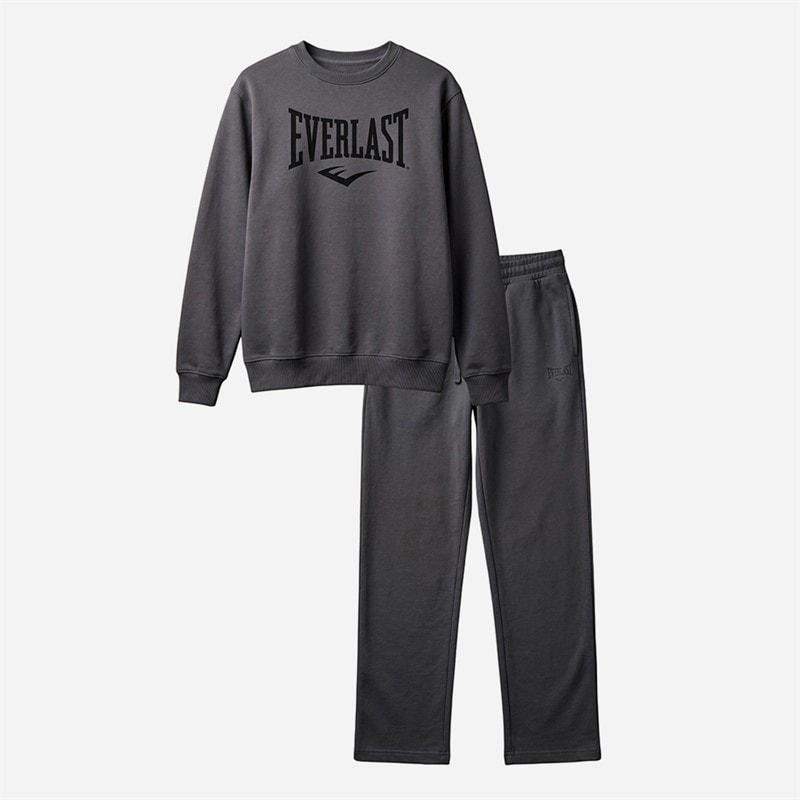 Everlast Heren Logo Rundhals Pullover Und Jogginghose Set Ashpalt