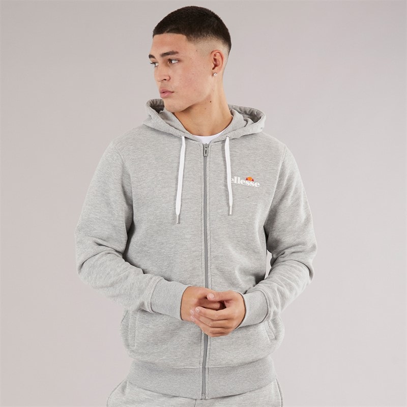 Ellesse Heren Klemerio Volledige Rits Hoodie Light Grey Marl