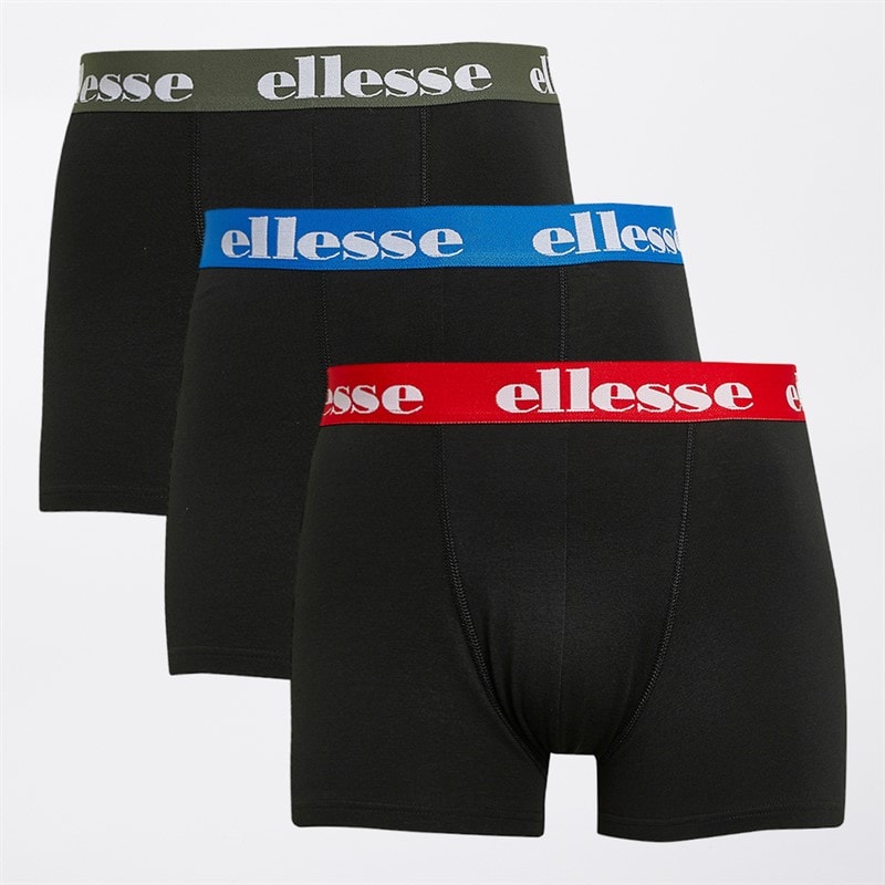 Ellesse Heren Drie Pak Boxer Trunks Blauw / Rood / Khaki