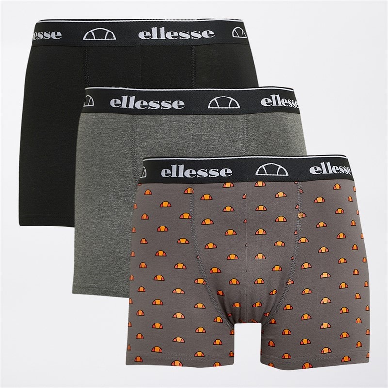 Ellesse Heren Drie Pak Boxer Trunks Zwart / Antraciet / Rood