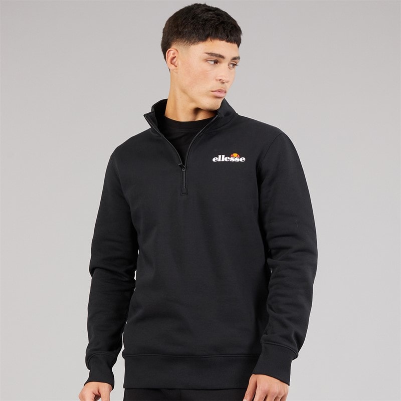 Ellesse Heren Benevento 1/4 Rits Sweatshirt Zwart
