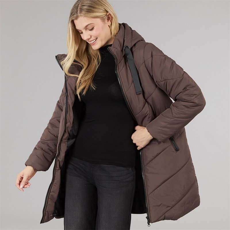 Board Angels Vestes Puffa Chevron Femme Marron