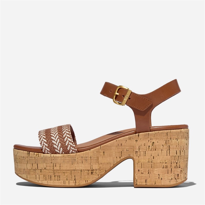 FitFlop Sandales à plateforme avec bride à la cheville Femme Deep Tan