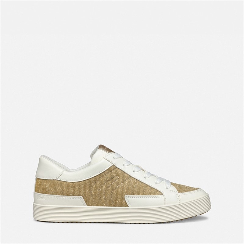 GEOX Baskets Blomiee Femme métallisé Or Clair/Blanc cassé Lt Gold/Off White