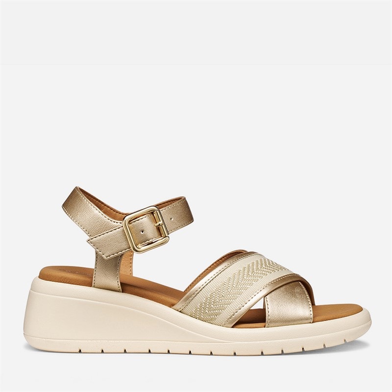 GEOX Sandales Melciona Femme Or Clair/Papyrus Lt Gold/Papyrus