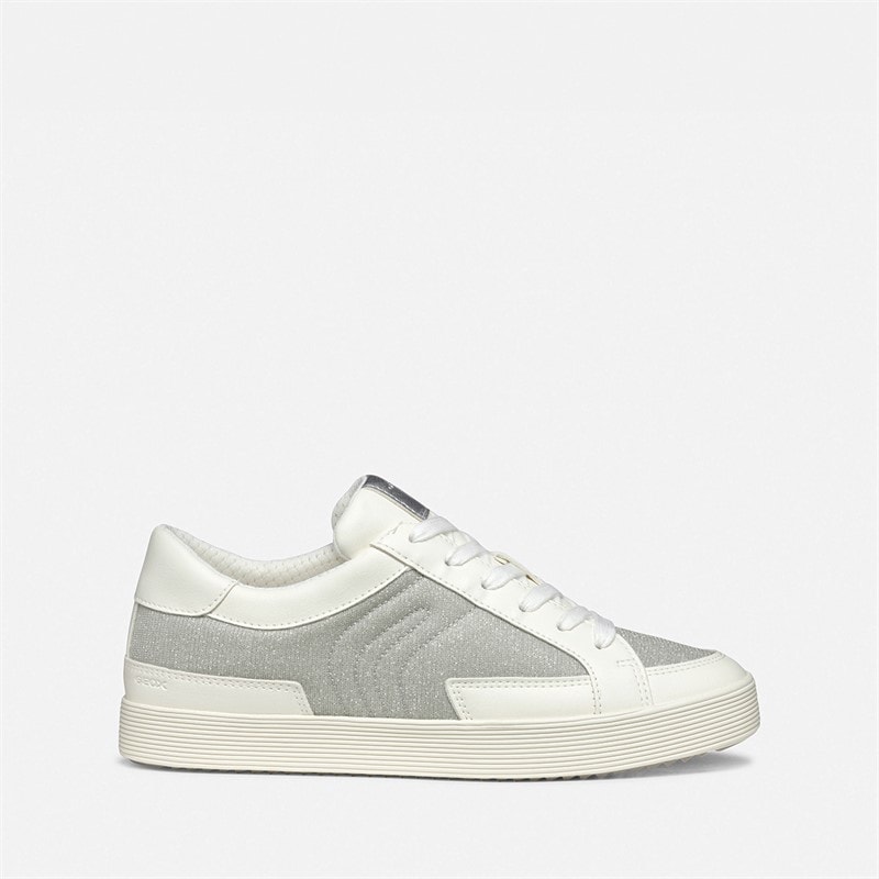 GEOX Baskets Blomiee Métalliques Femme Silver/Optic White