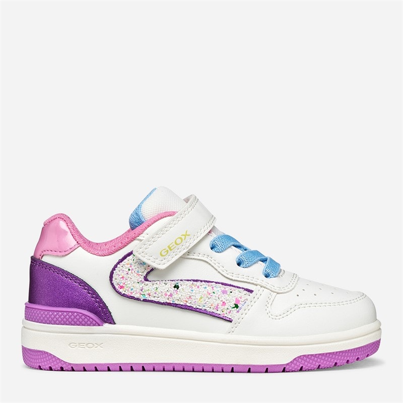 GEOX Bébés Fille Chaussures Washiba Blanc/Violet Foncé Blanc/Dk Purple