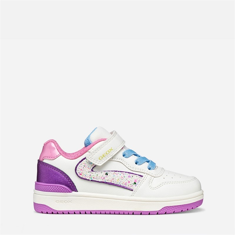 GEOX Baskets Junior Fille Washiba Blanc/Violet Foncé Blanc/Dk Purple