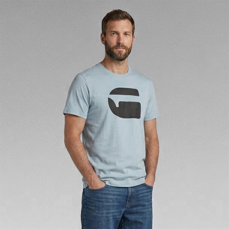 G-STAR Heren Logo Slim T-shirt Ash Blue