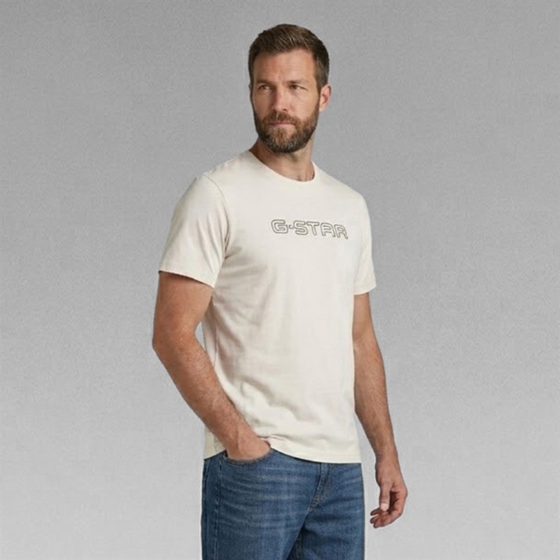 G-STAR Heren Slim T-shirt Whitebait