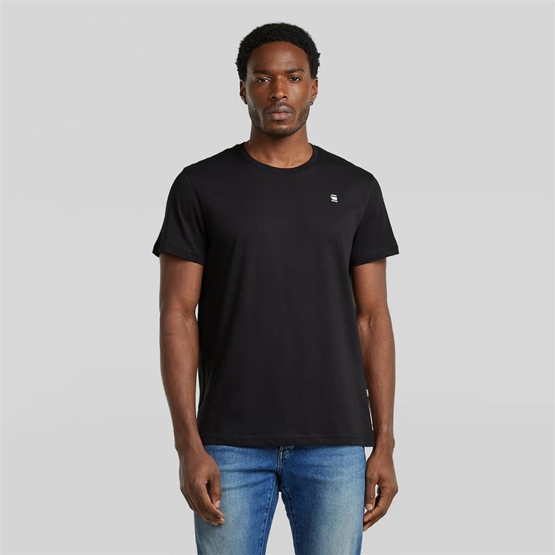 G-STAR Herren Logo Slim T Shirt Dunkel Schwarz Dk Black