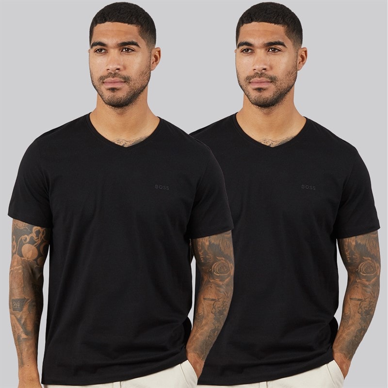 Hugo Boss Herren Komfort Zwei Pack T Shirts Schwarz