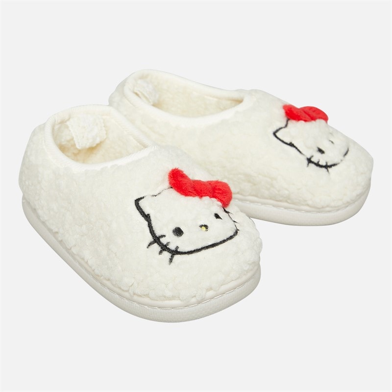 Hello Kitty Meisjes Volledige Borg Pantoffels Wit / Rood