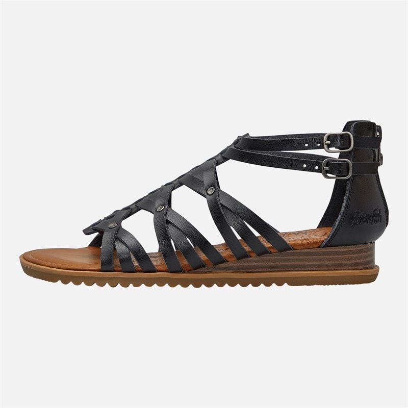 Blowfish Dames Bloomy Enkelband Sandalen Black Dyecut