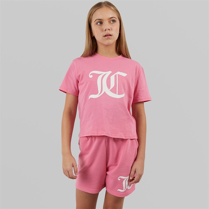 Juicy Couture Meisjes Cropped T-shirt En Shorts Set Roze